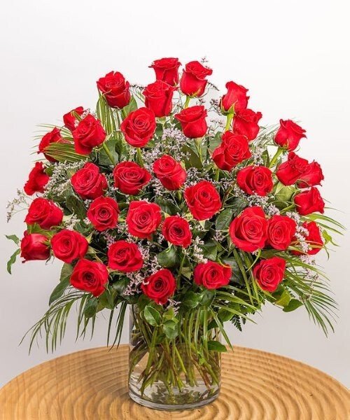 画像1: レッドローズ36本(花器付き) (1)
