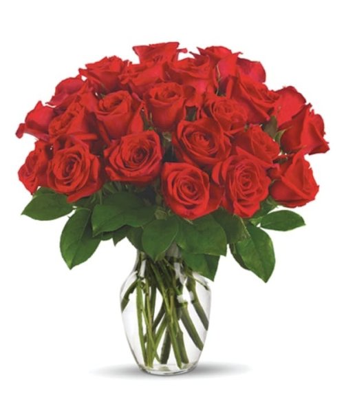 画像1: カナダ ギフト｜レッドローズ 24本(花器付き) (1)