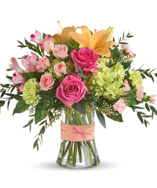 画像1: カナダ ギフト｜ブラッシュライフブーケ(花器付き) (1)